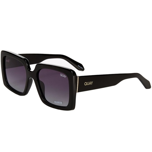 Quay Australia Total Vibe Polarized Sunglasses Black Smoke Green Fade polarized - Picture 2 of 7